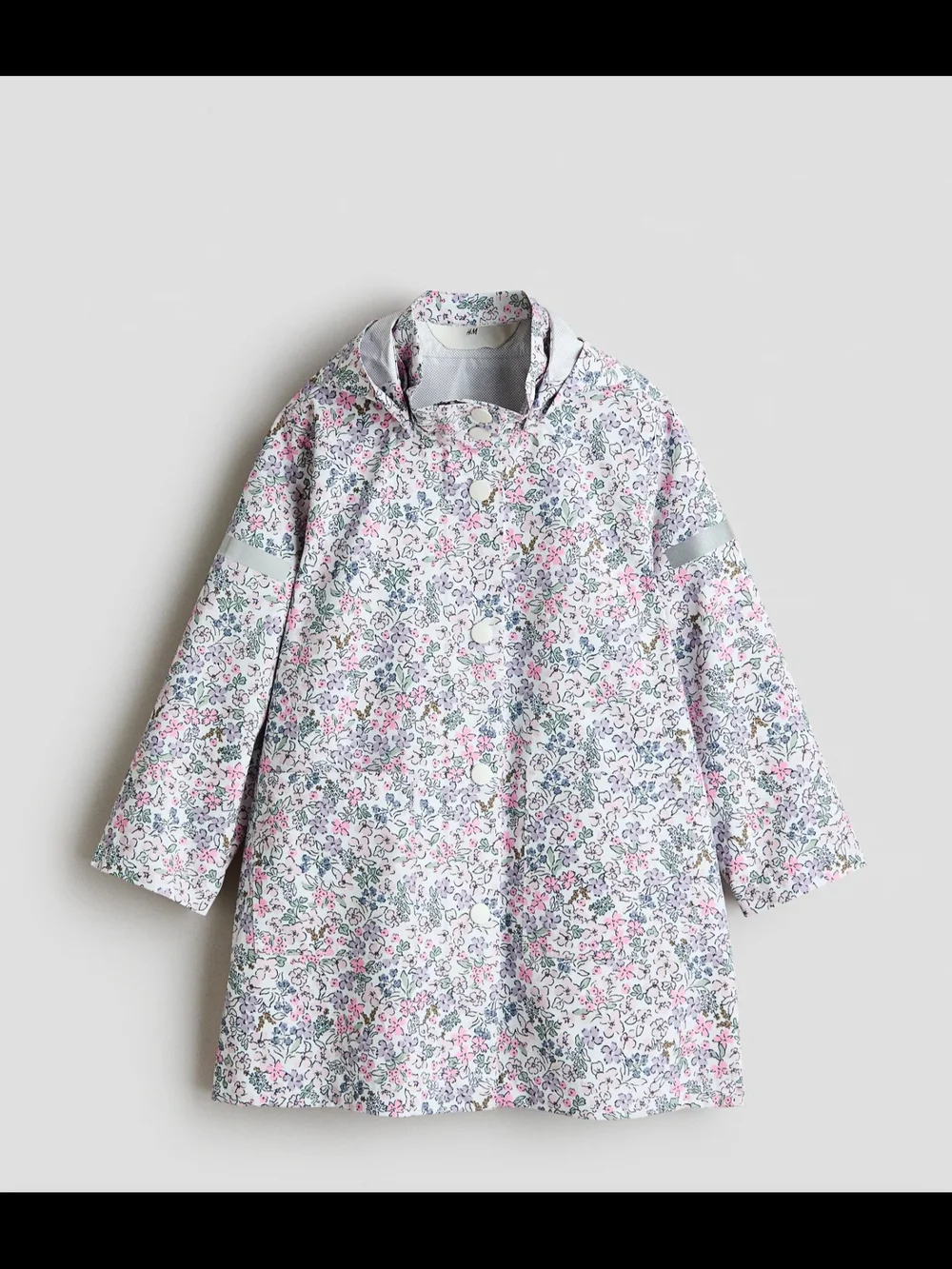 H&M Pink and Blue Floral Print Water-resistant softshell jacket